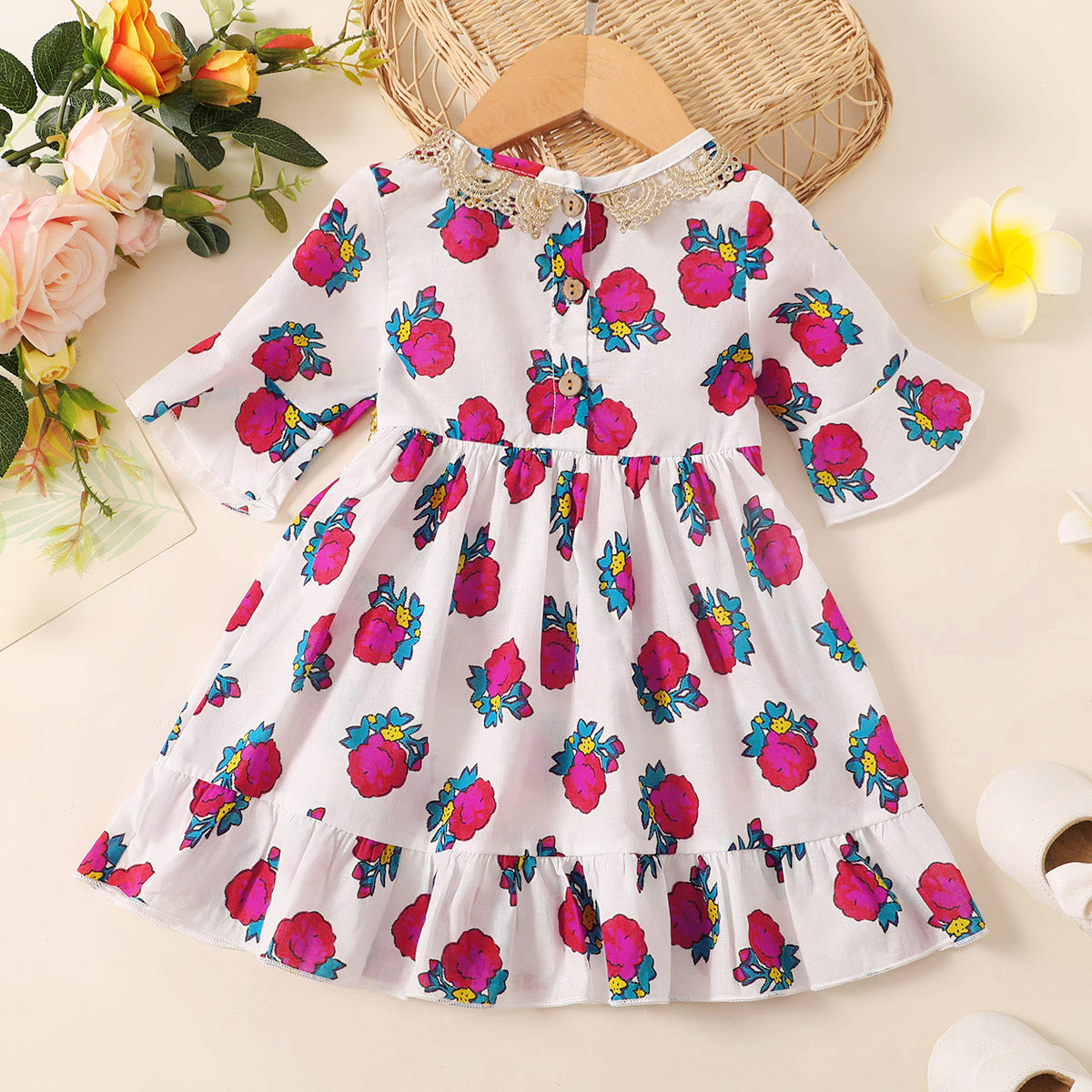 Baby Girl Clashing Lace Floral Dress