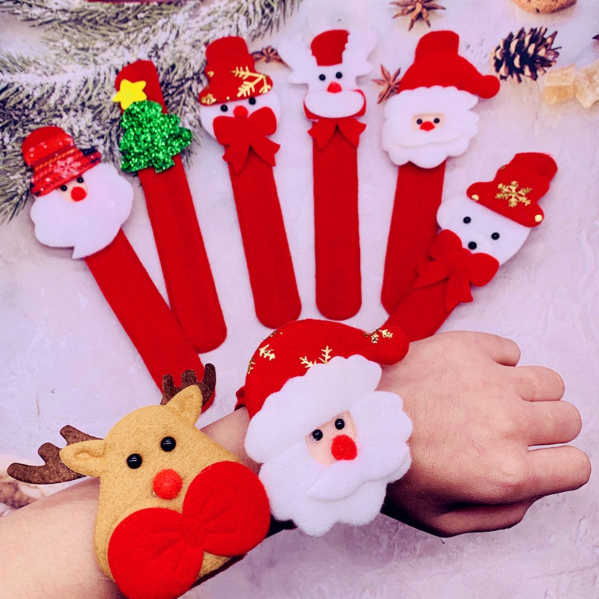 Christmas cartoon luminous plush pat ring