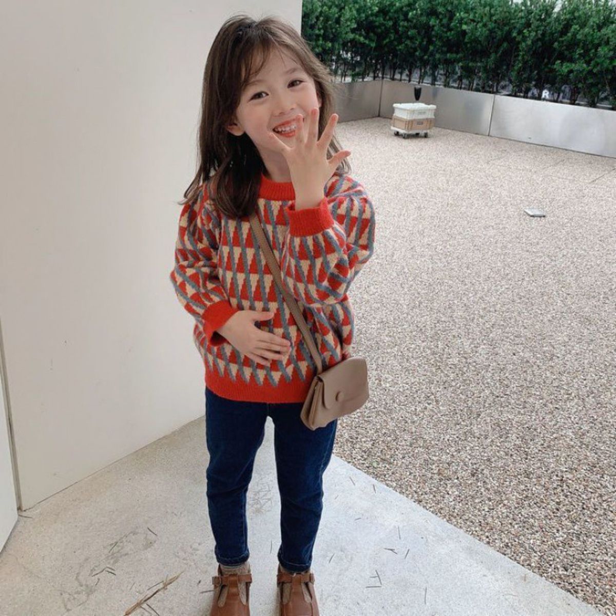 Girls sweater pullover children's clothing autumn and winter new baby children girl outer wear thickened knitted bottoming top