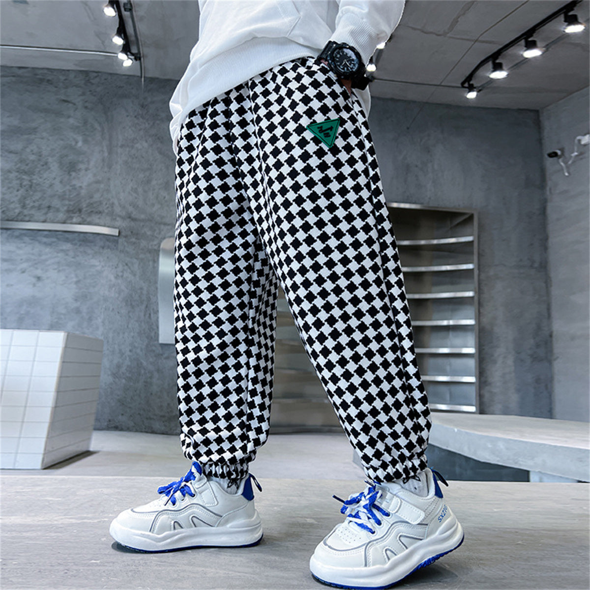 Children's Fashion Plaid Sweatpants Boys Loose Casual Sports Pants