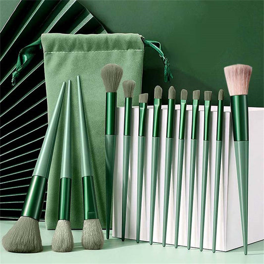 13-piece set of foundation, eyeshadow, blush tools, soft bristles, portable beginner makeup brushes