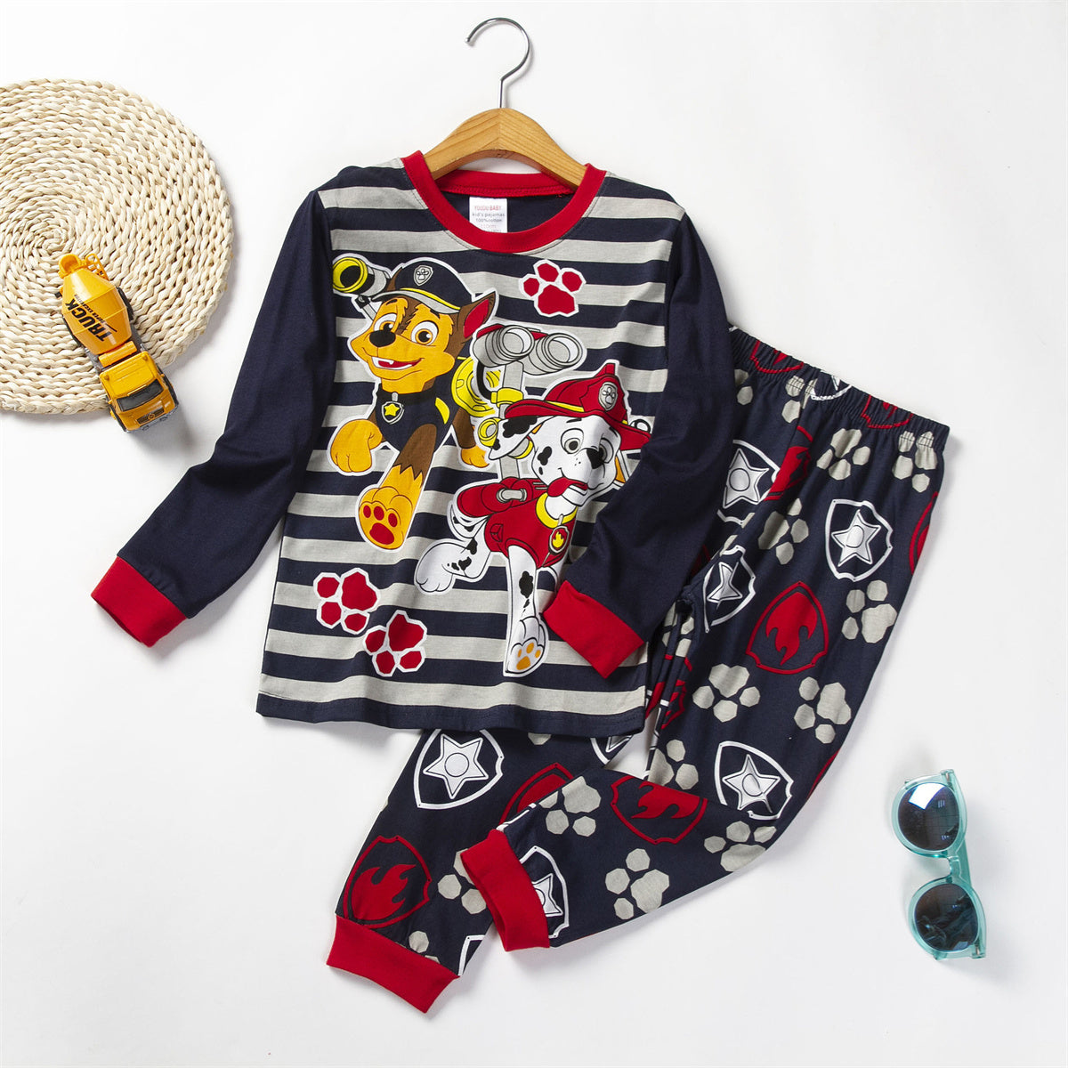 Cartoon Animation Long Sleeve Cotton Children's Home Clothes Pajamas