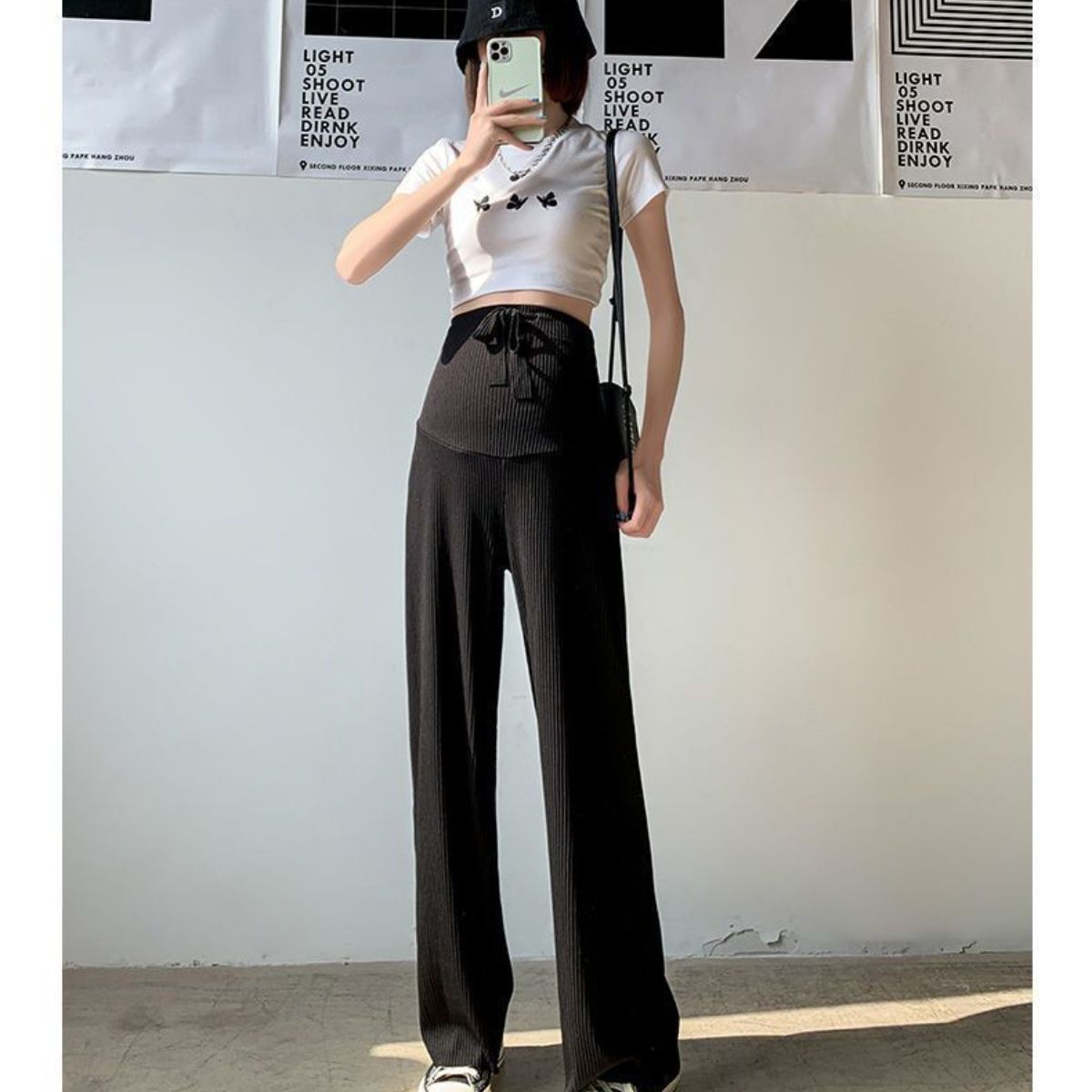 summer thin wide leg maternity pants