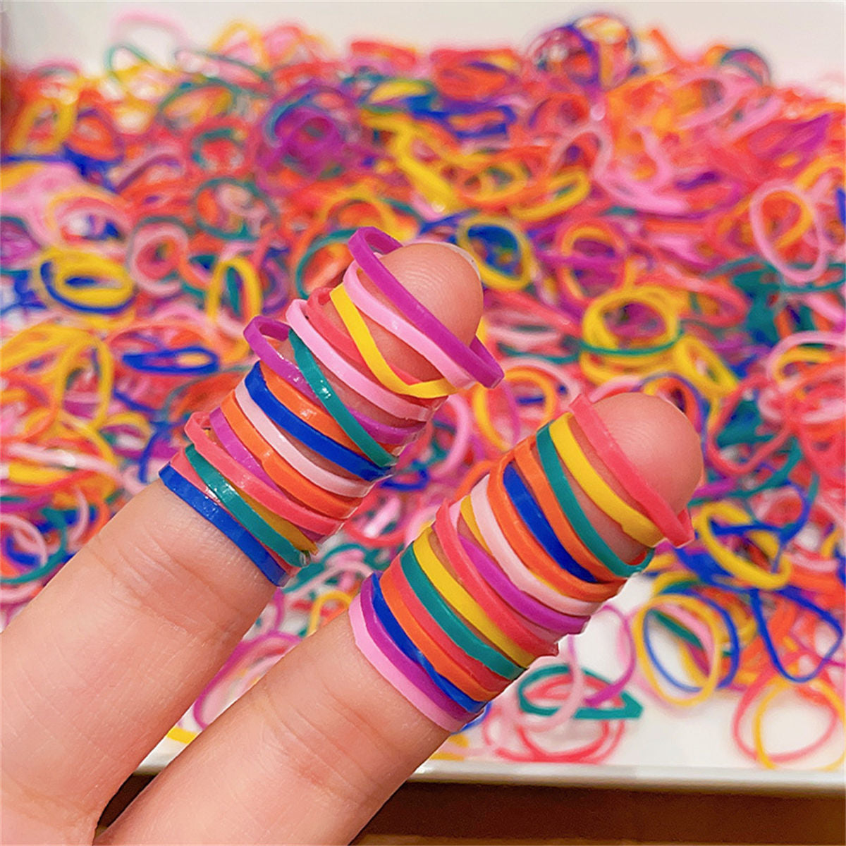 Children's baby cute daily candy color hair tie without damaging hair