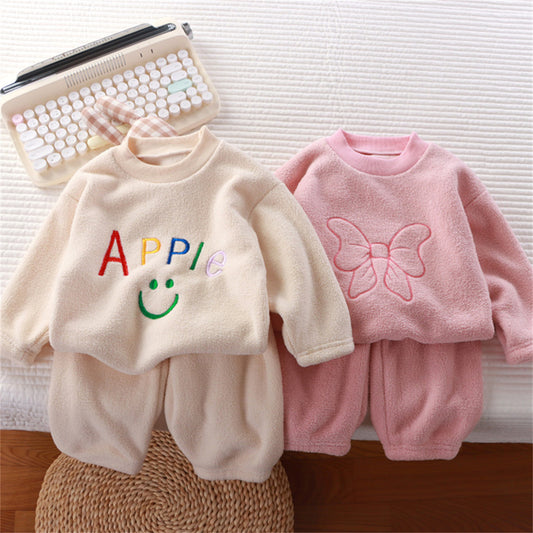 Children's clothing thickened and warm boys and girls fashionable suits