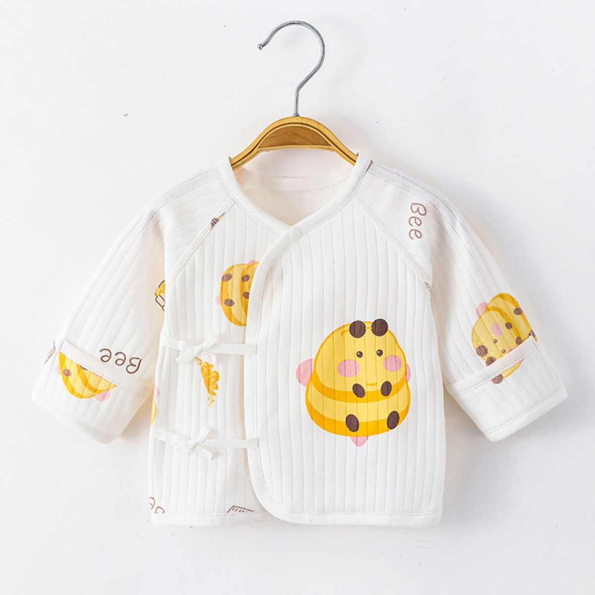 Newborn half back clothes four seasons infant clothes pure cotton newborn baby double layer belly protection tops