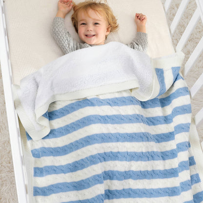 Baby striped velvet throw baby blanket