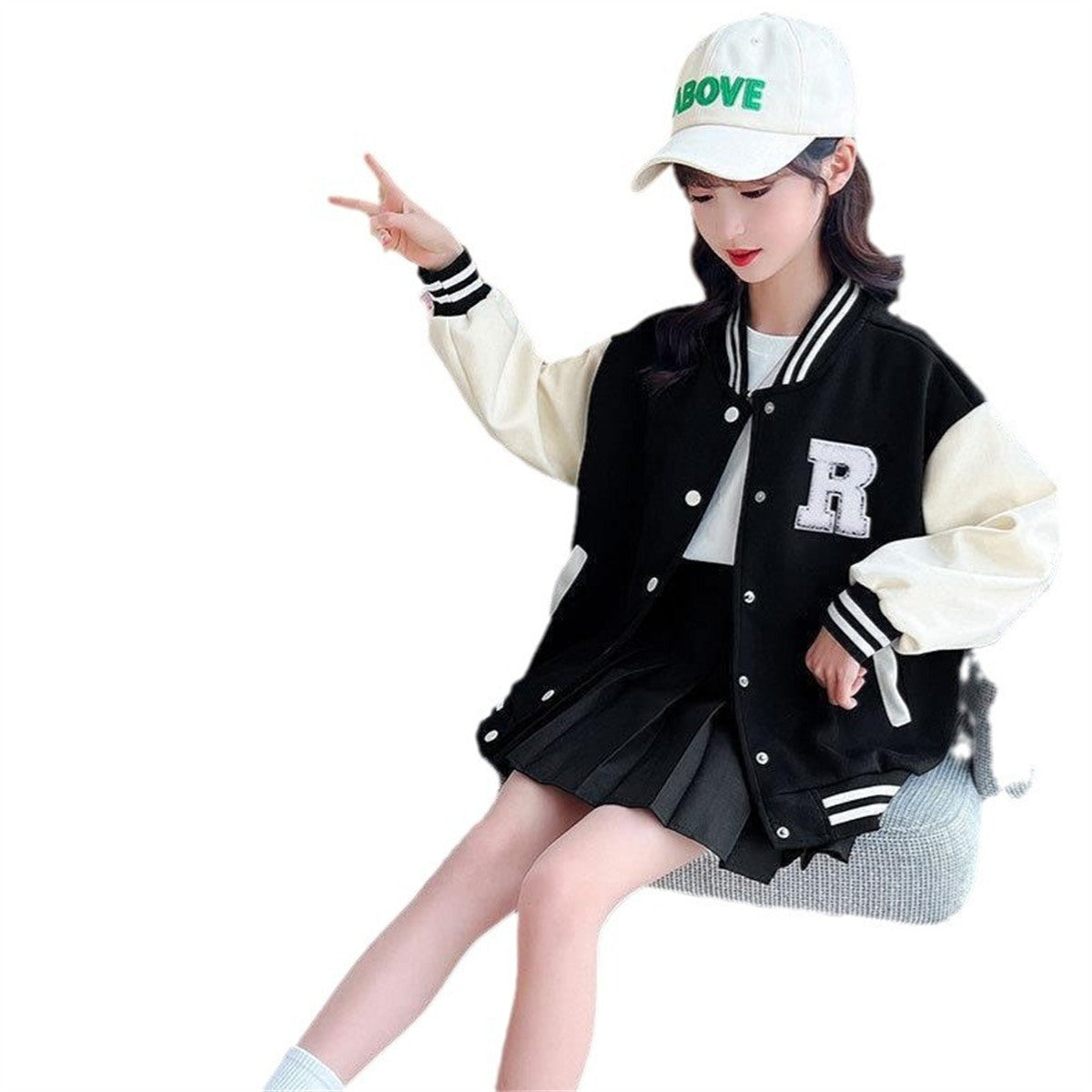 Thick fashionable tops for middle and large children, baseball jackets