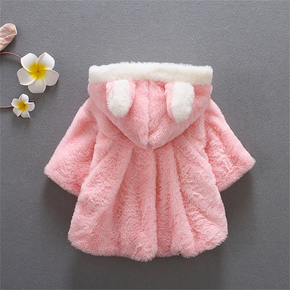 Baby girl autumn and winter bunny fur sweater coat