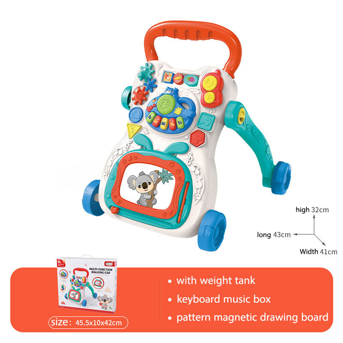 Baby push toddler toy children's music sliding baby anti-rollover multifunctional walker