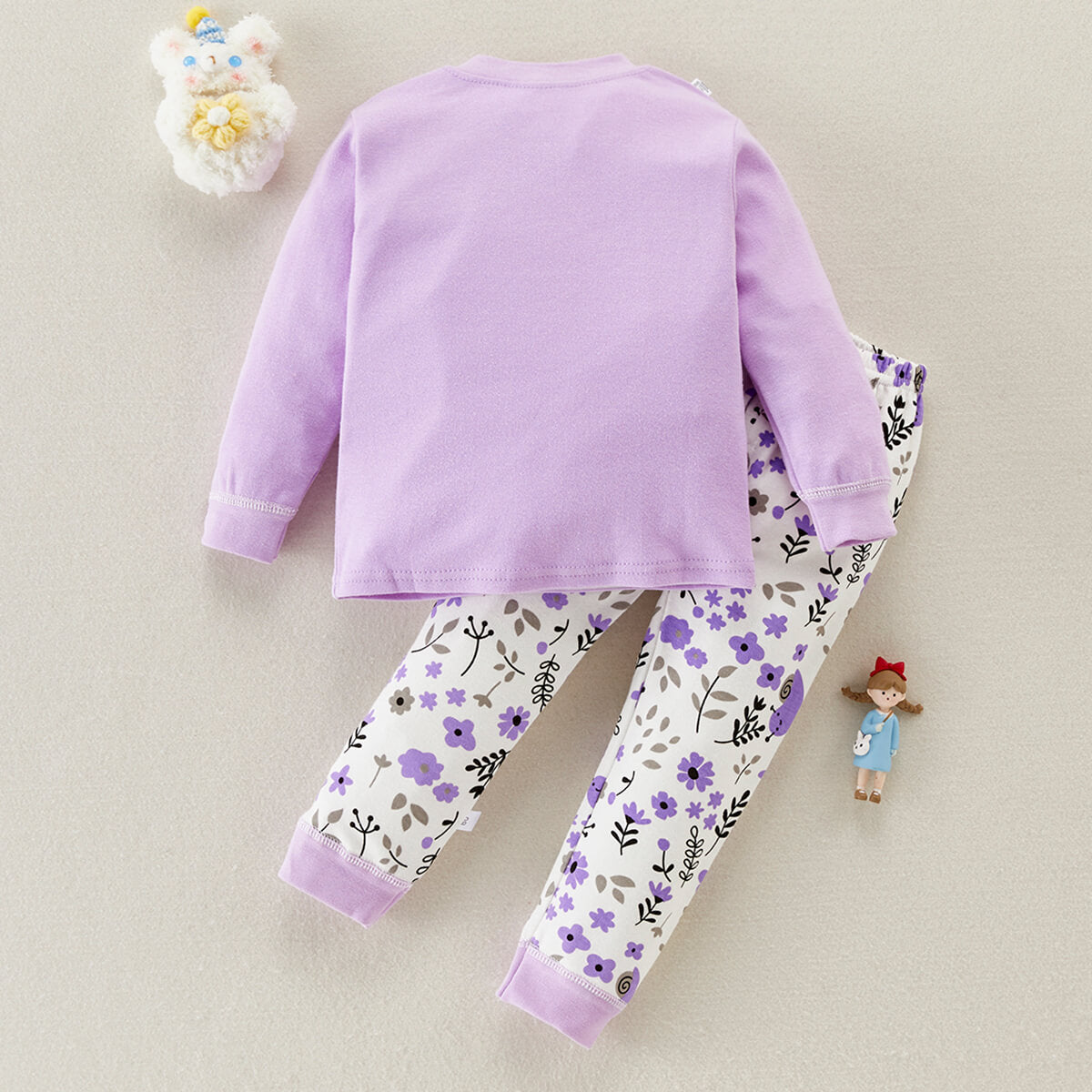 Toddler Girl Cat Pattern T-shirt & Trousers Pajamas