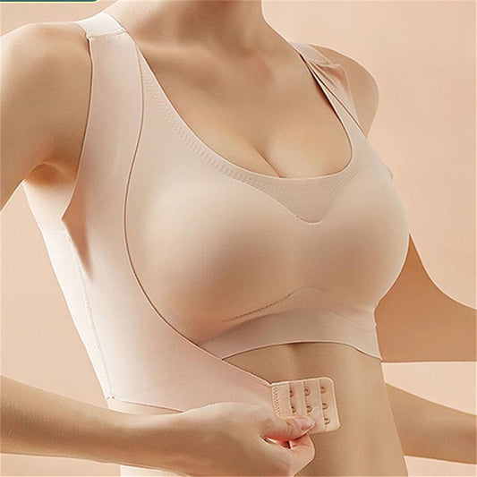 Ice silk underwear seamless breathable underwear beautiful back without steel ring front buckle gather ultra-thin underwear