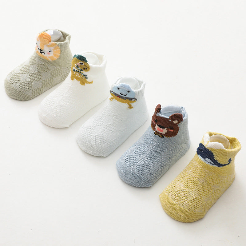 Children's 5-pack animal mesh socks