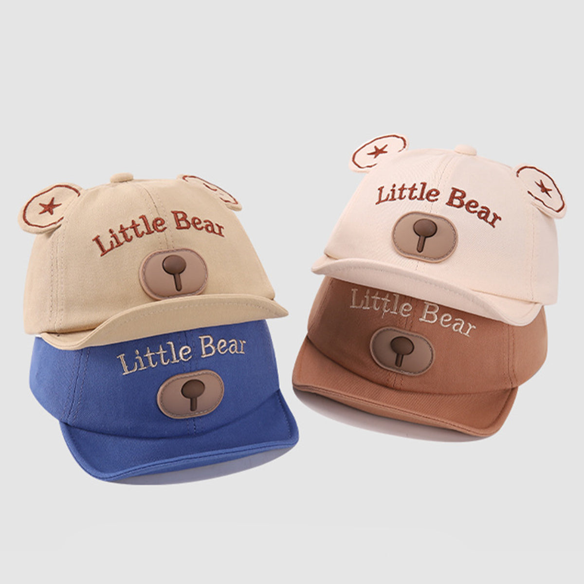 Children's cartoon bear ears soft brim cap