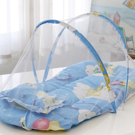 Foldable baby mosquito net with cotton cushion pillow