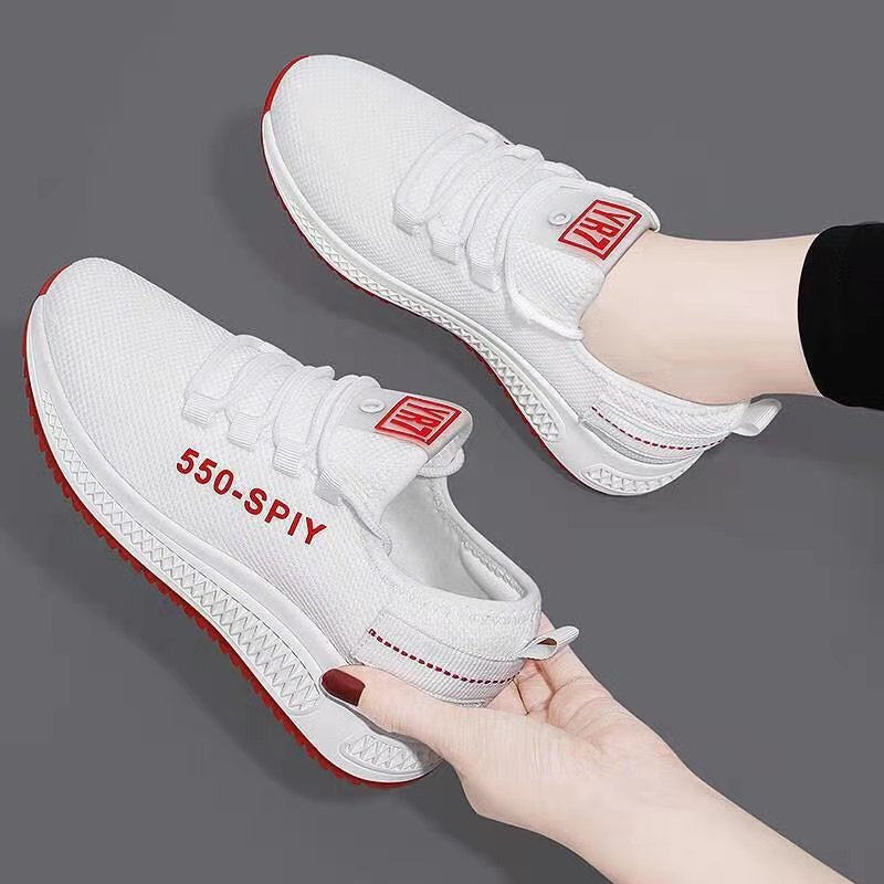 Women's sports shoes breathable flying woven casual running shoes comfortable