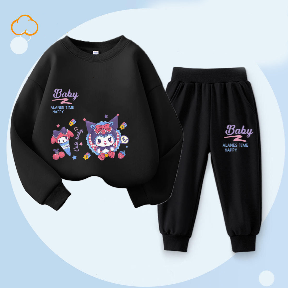 Cartoon girls' suit sweatshirt and trousers two piece suit