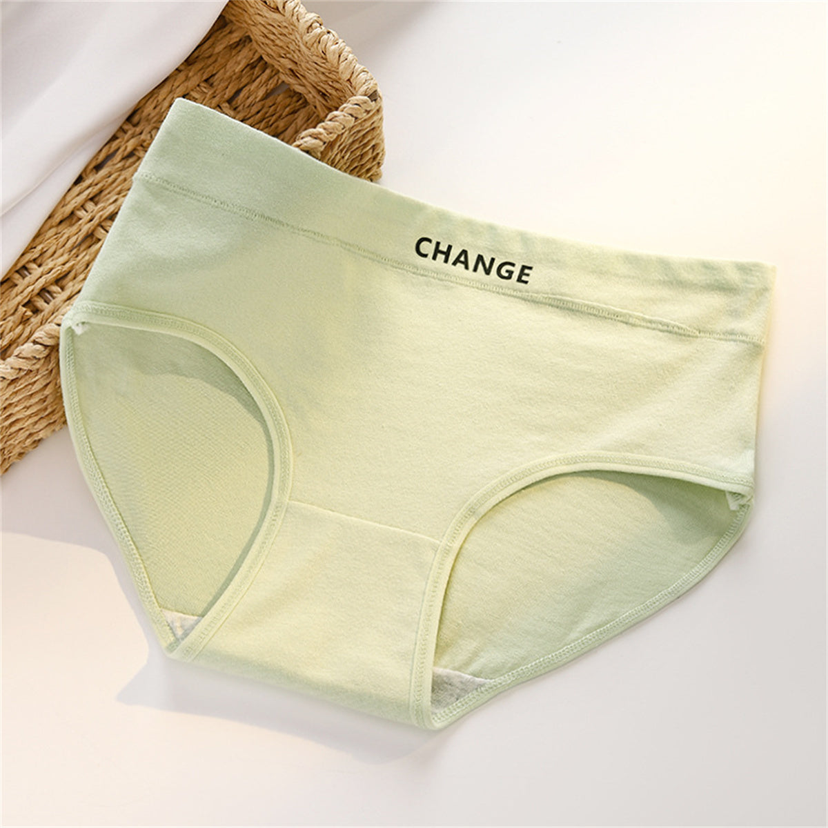 Ladies Hip-wrapped Simple Solid Color Girls Cotton Soft Panties 6 Pack