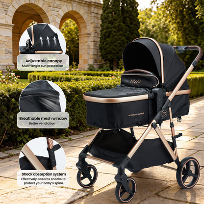 Hibobi Aurora Luxury 2-in-1 Reversible Baby Pram Stroller