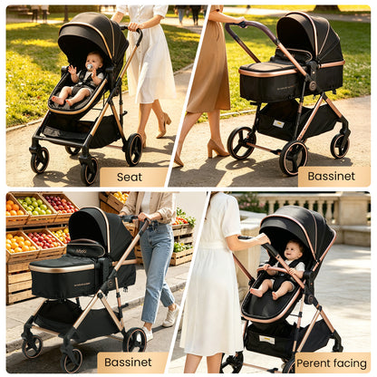Hibobi Aurora Luxury 2-in-1 Reversible Baby Pram Stroller