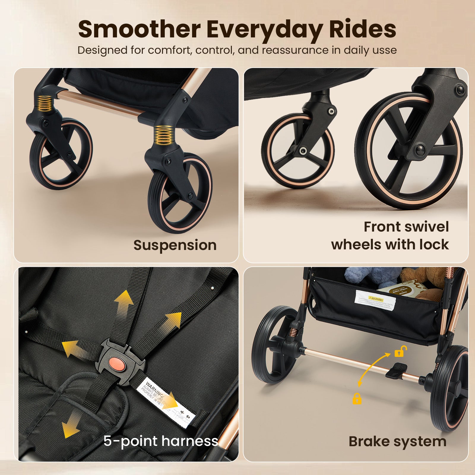 Hibobi Aurora Luxury 2-in-1 Reversible Baby Pram Stroller
