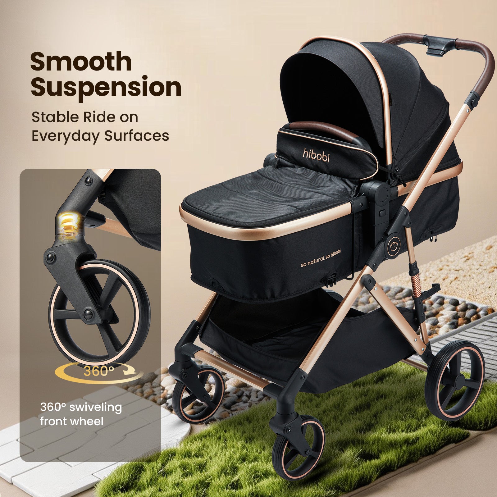 Hibobi Aurora Luxury 2-in-1 Reversible Baby Pram Stroller