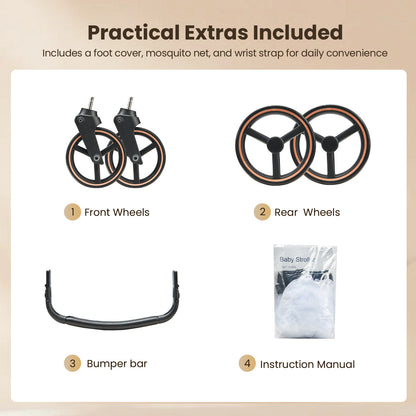 Hibobi Aurora Luxury 2-in-1 Reversible Baby Pram Stroller