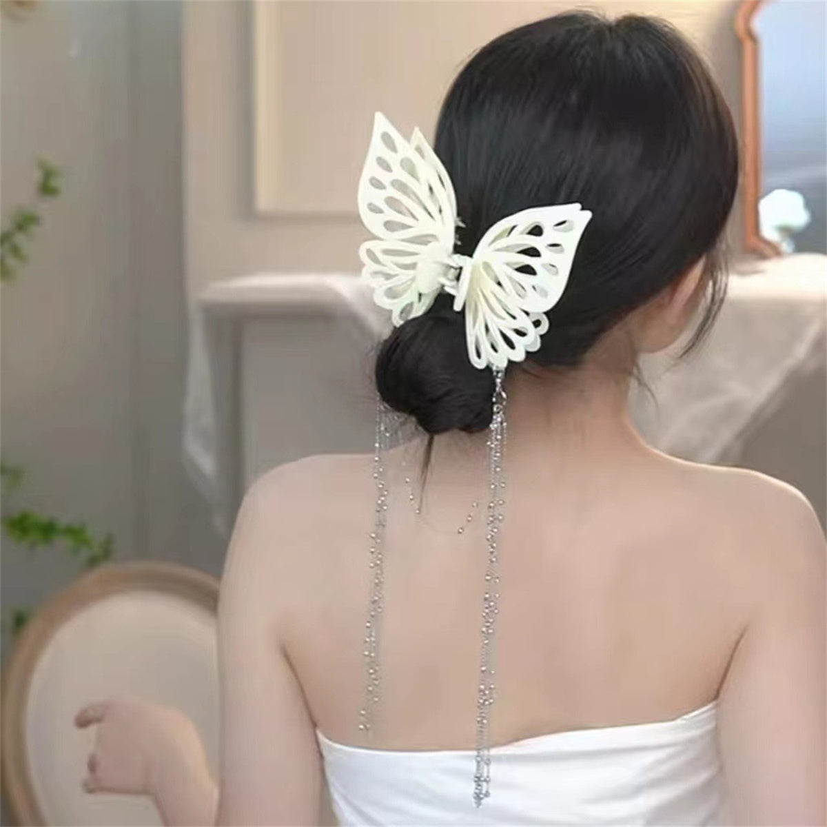 Children's three-dimensional bow tassel temperament style hairpin