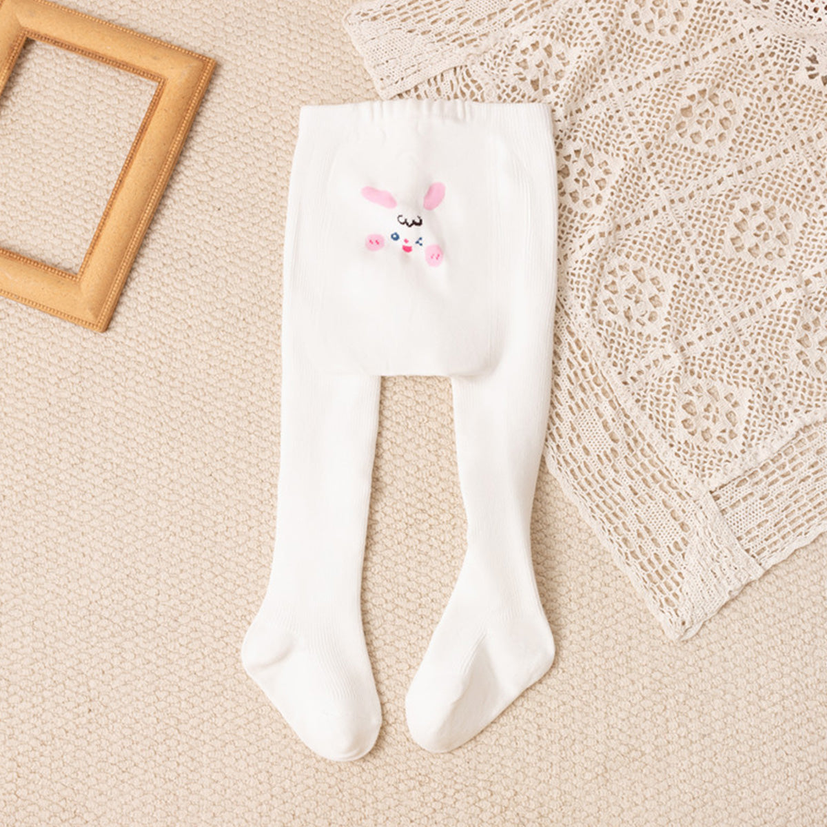 Children's bunny fleece tights