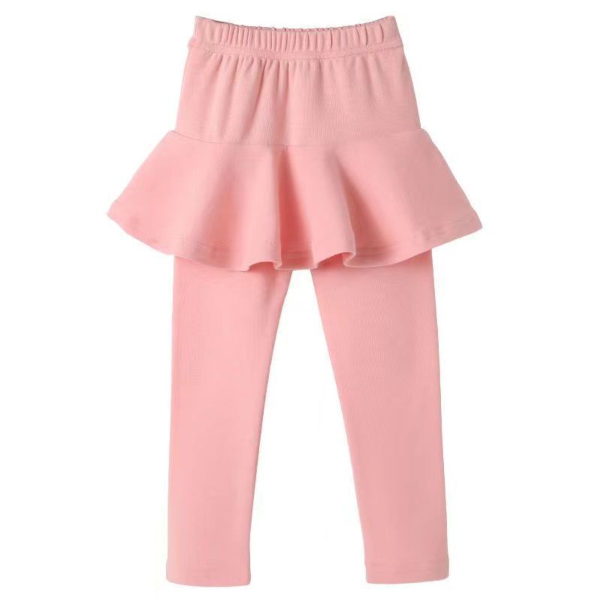 Children's clothing spring and autumn new girls' elastic bottoming outerwear pants fashionable ruffled skirt pants