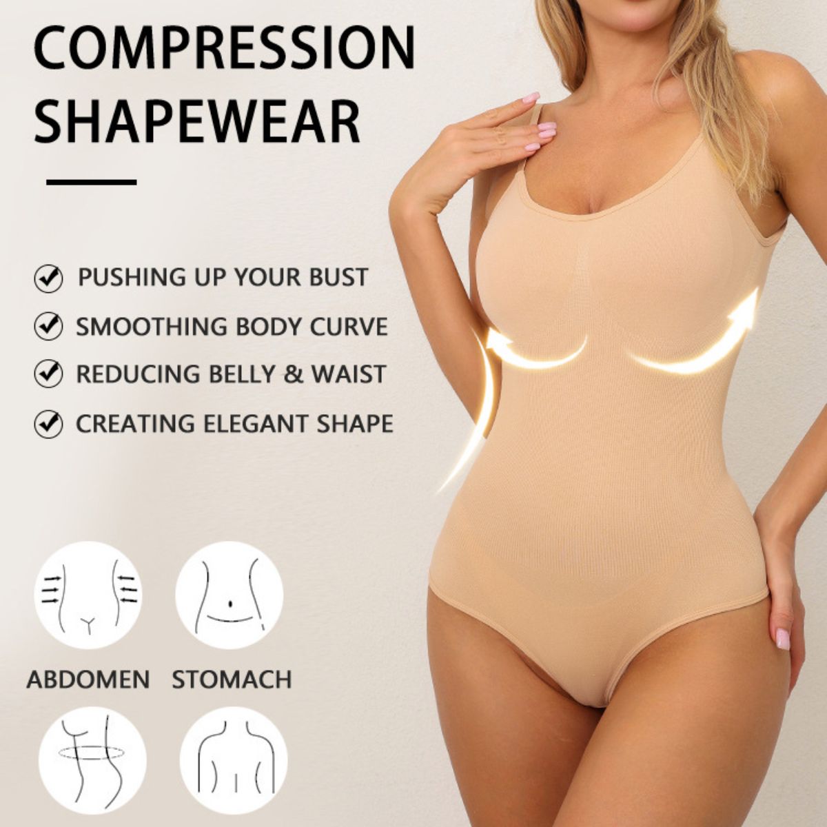 Seamless Shaper Bikini T-Back Bodysuit Waist and Tummy Control Suspender Bodycon Corset