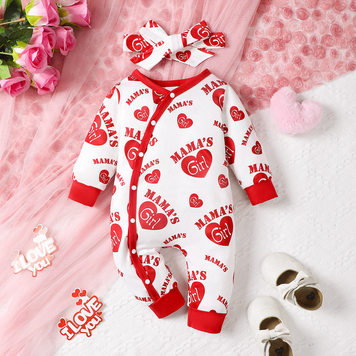 Baby girl love printed lover jumpsuit