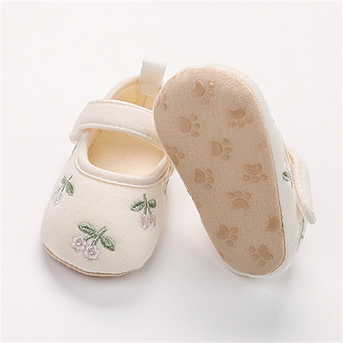 Baby Girls Autumn Embroidered Soft-soled Non-slip Canvas Shoes