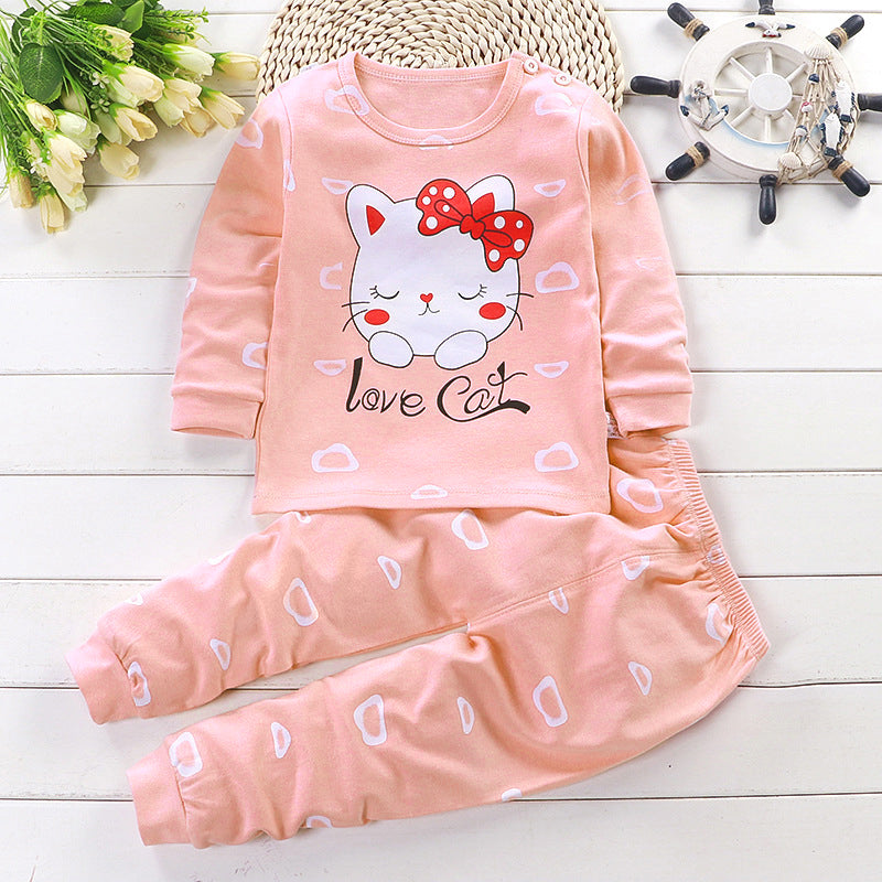 Toddler Girl Cartoon Long Sleeve T-shirt & Pants Pajamas