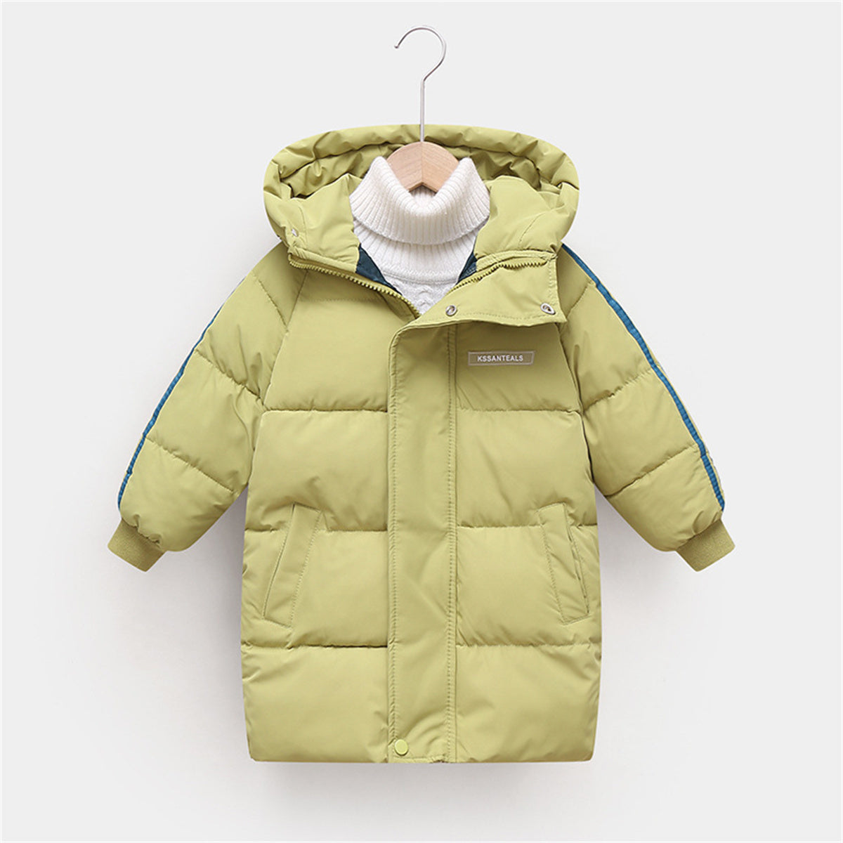 Children's mid-length cotton coat, boys' long thick coat