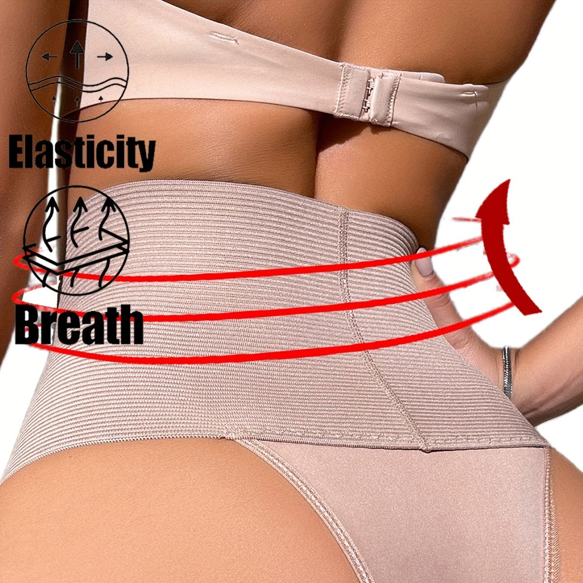 Women's tummy control high waist thong flat tummy