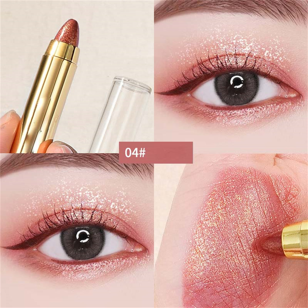 Lazy eye makeup eye shadow pen eye silkworm highlight pen double head eye shadow stick micro bead matte