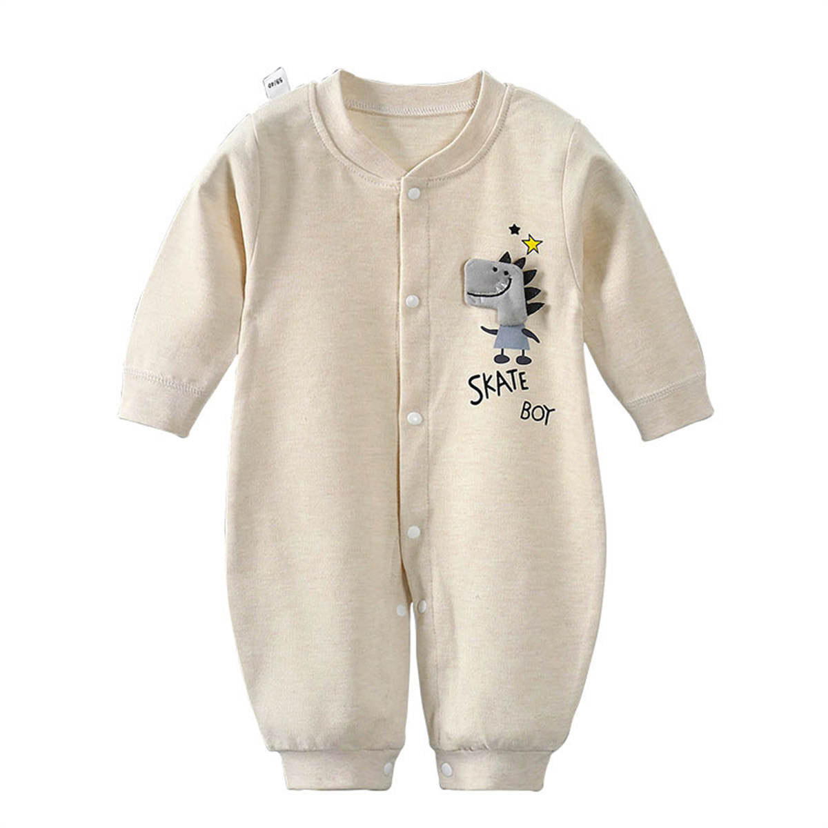 Autumn and winter baby snap button pure cotton long sleeve romper