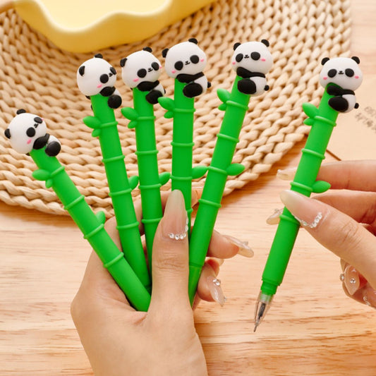 Panda bamboo gel pen student soft gel cute learning stationery