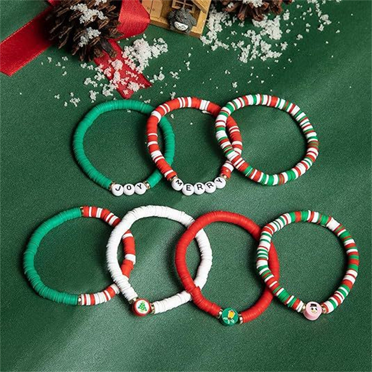 Children's Christmas soft clay color matching DIY combination bracelet