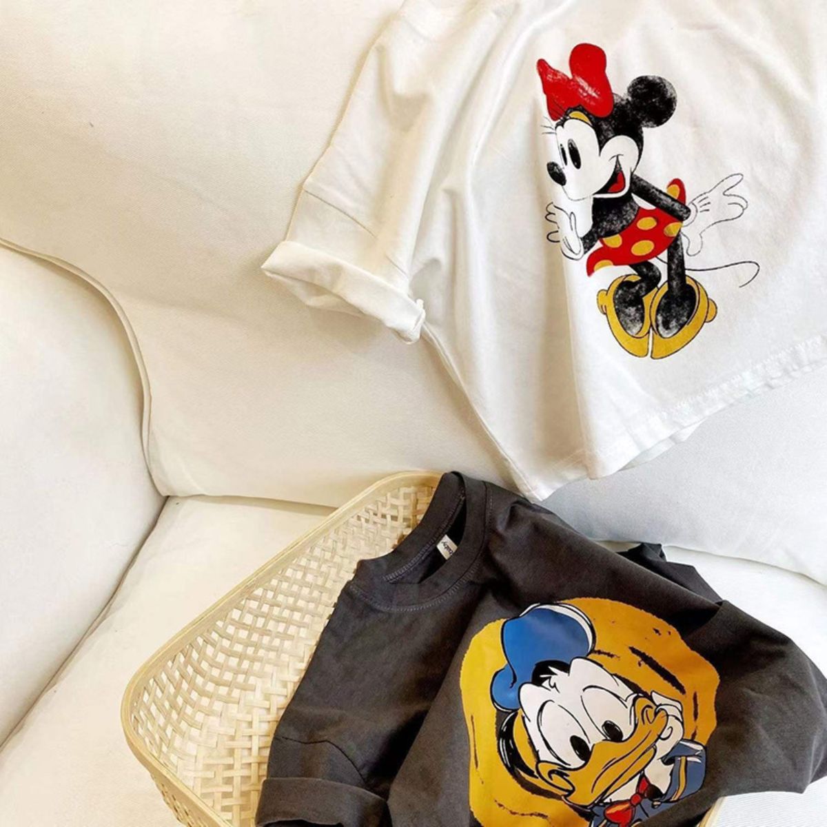 Pure cotton children's short-sleeved T-shirt summer new cute Mickey cartoon casual small and medium children boys and girls tops