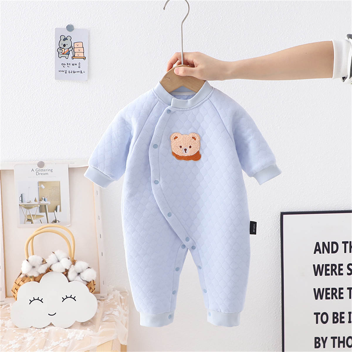 Baby autumn and winter warm air cotton jumpsuit