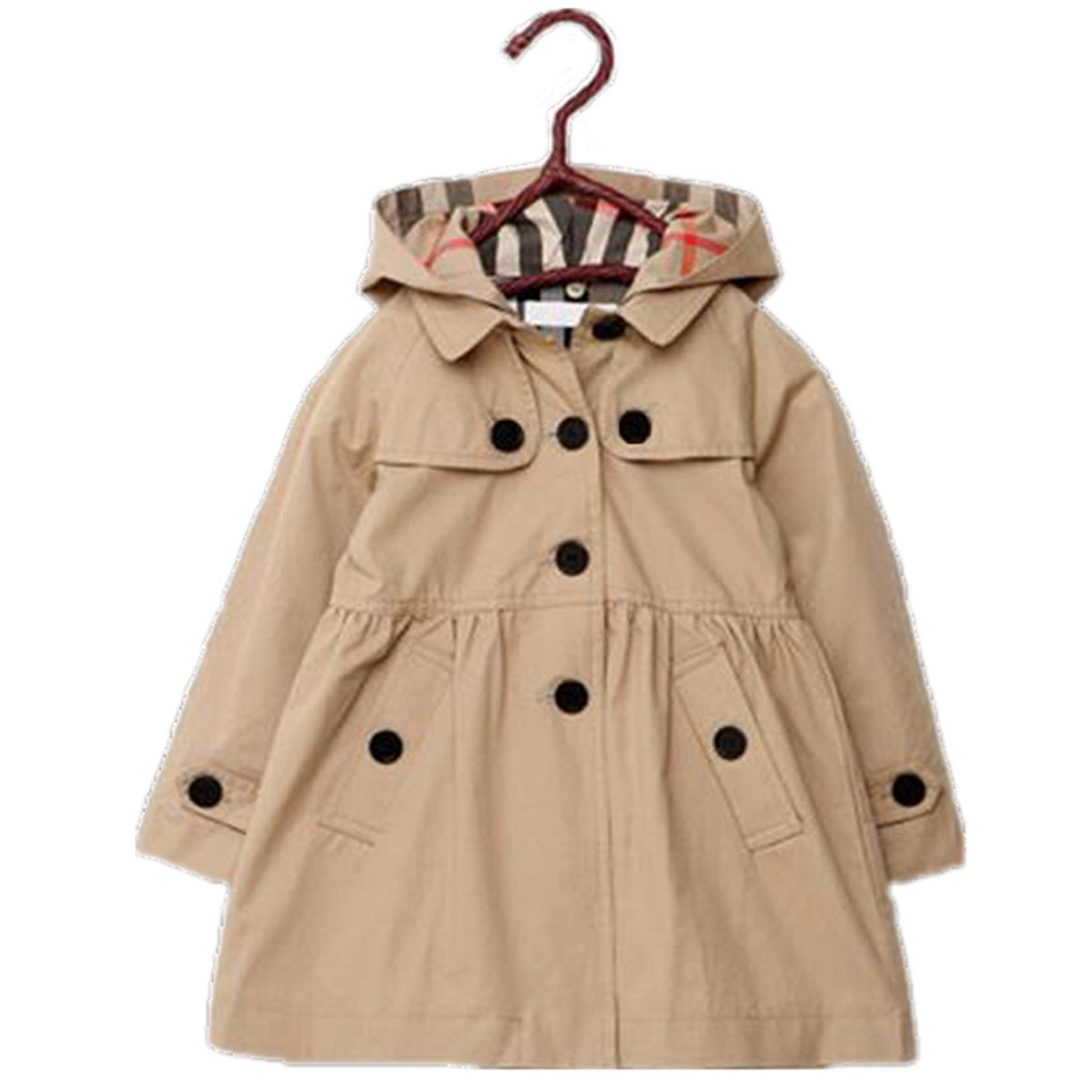 Solid color mid-length trench coat classic and versatile