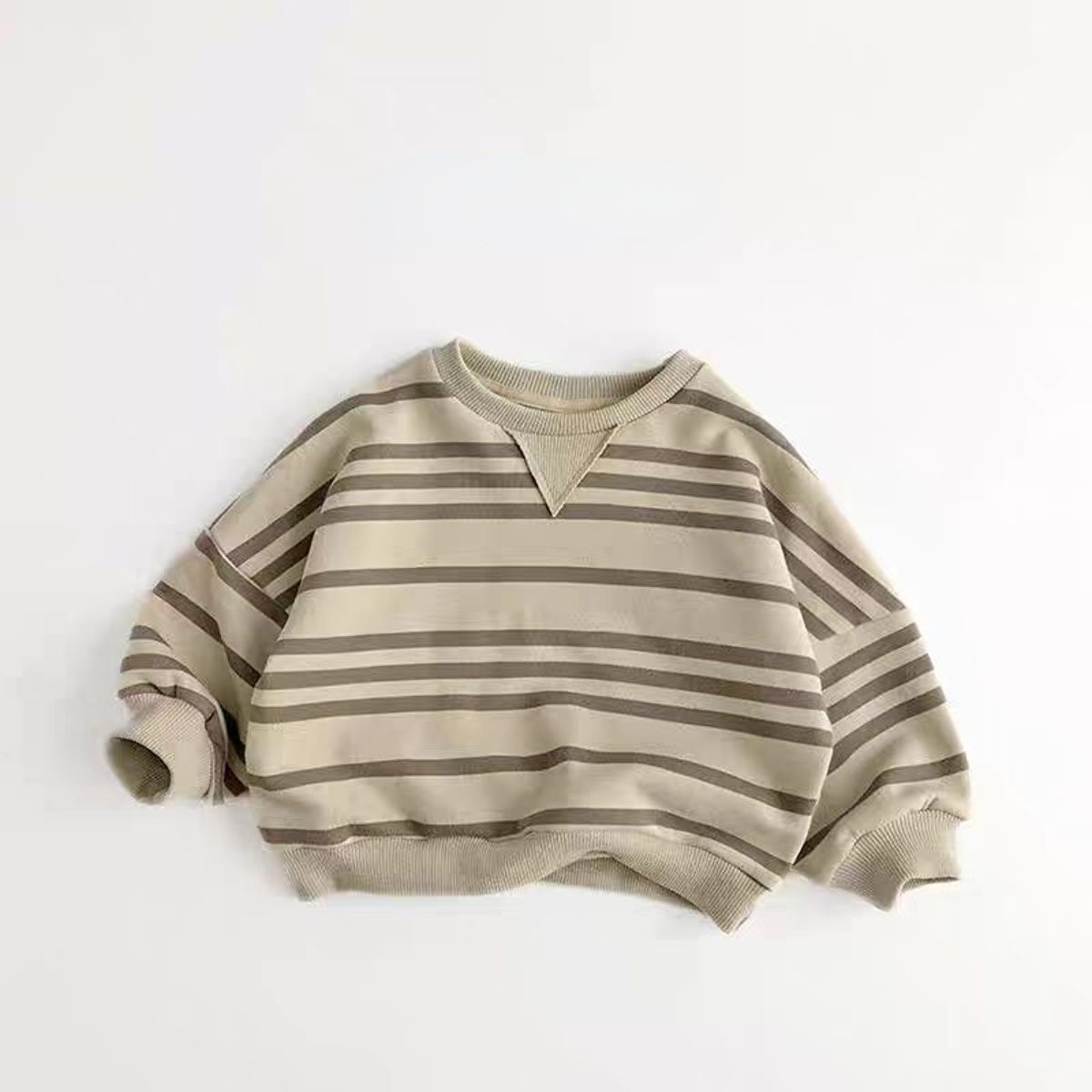 Children's spring and autumn tops new style children's baby casual striped bottom student version sweatshirt