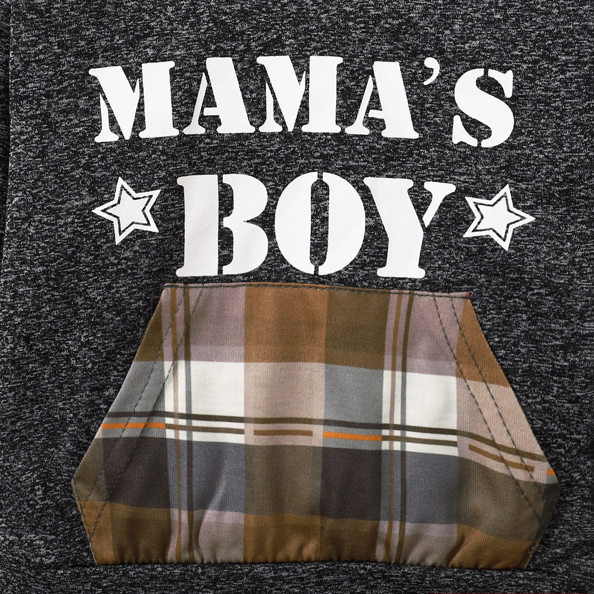 Toddler Boy Letter Pattern Color-block Hoodie & Plaid Print Pants