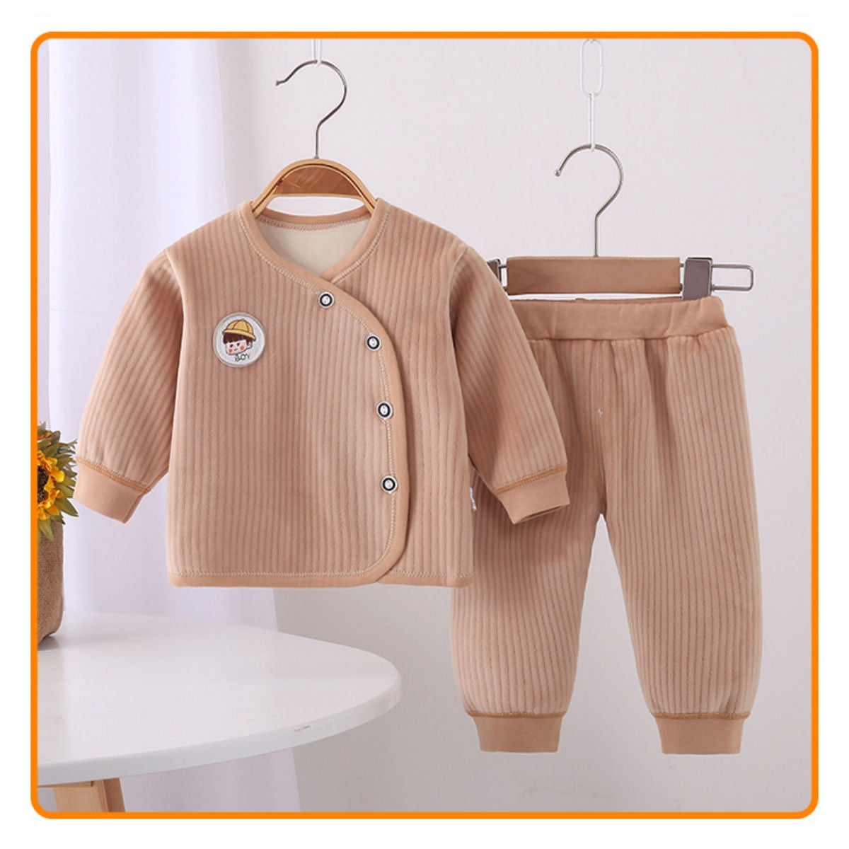 baby's fleece two piece thermal underwear set