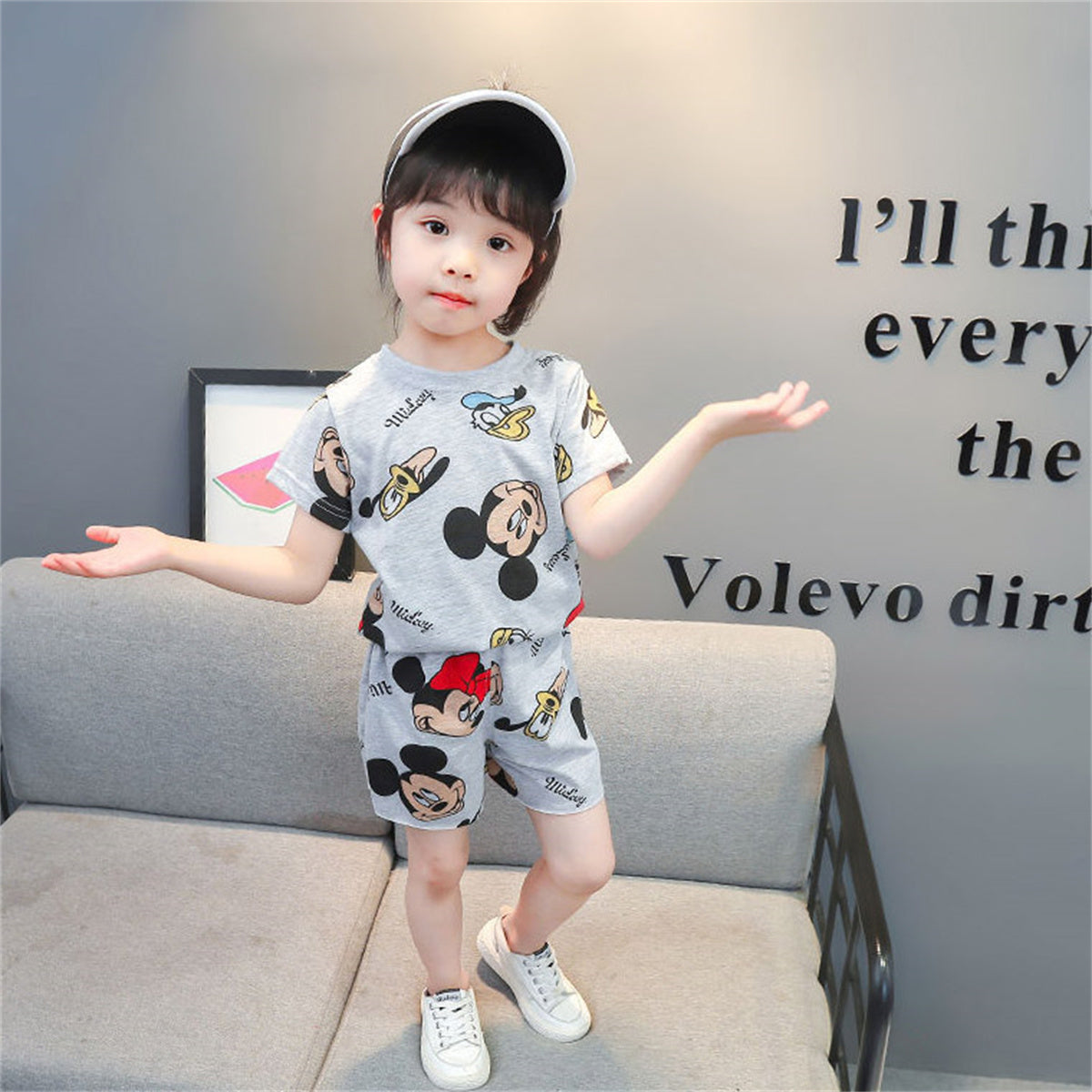 2024 New Summer Cartoon Print 2-piece Short-sleeved T-shirt Home Daily Universal Set