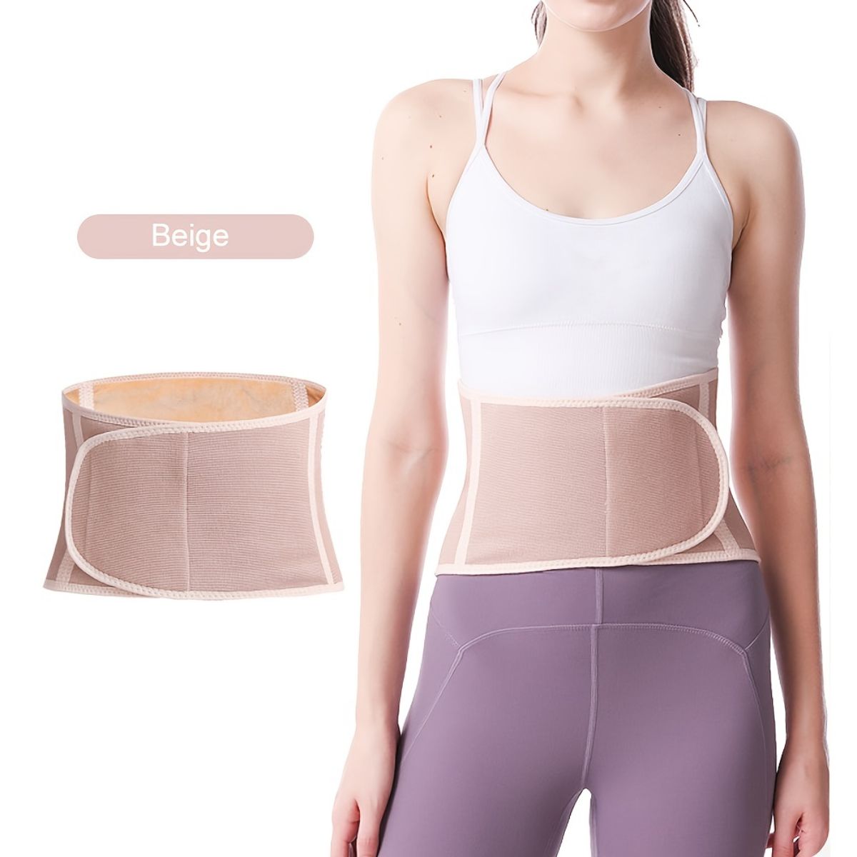 Warm heating knitted fleece waist belt