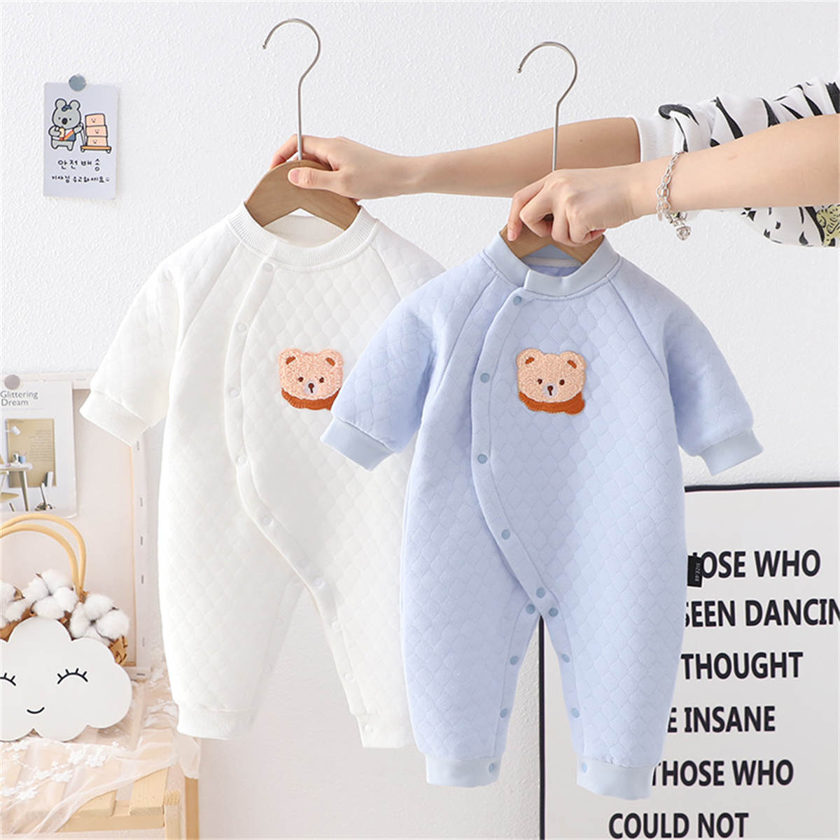 Baby autumn and winter warm air cotton jumpsuit