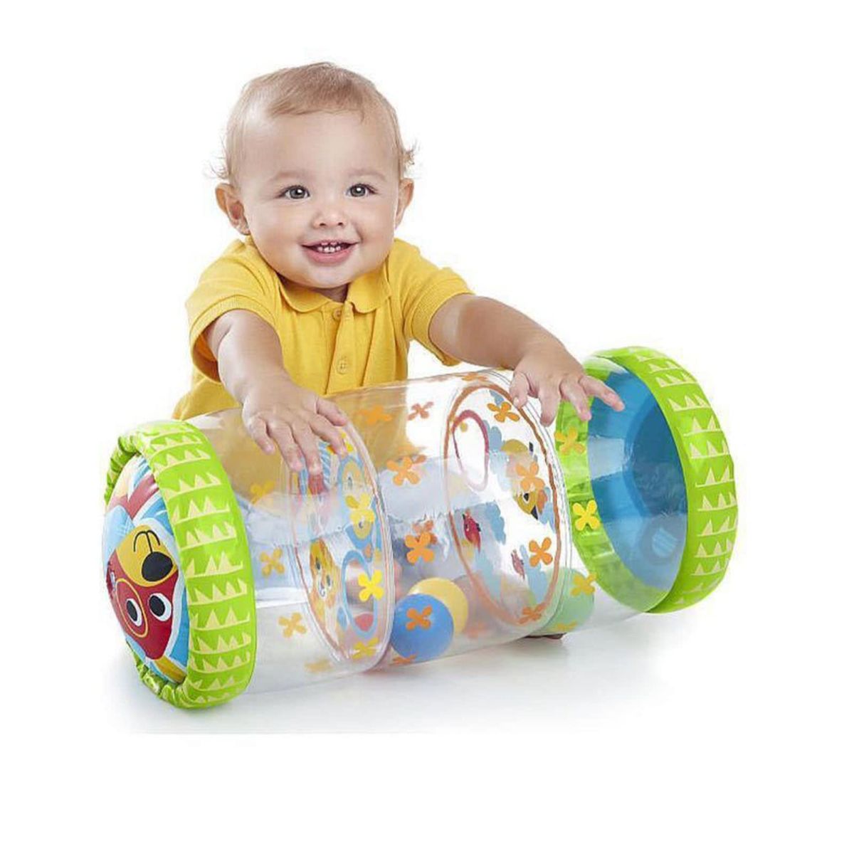 Baby crawling plastic bell roller toy